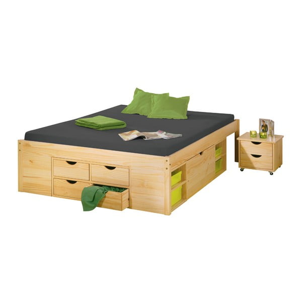 Dřevěná dvoulůžková postel 13Casa Miky, 180 x 200 cm