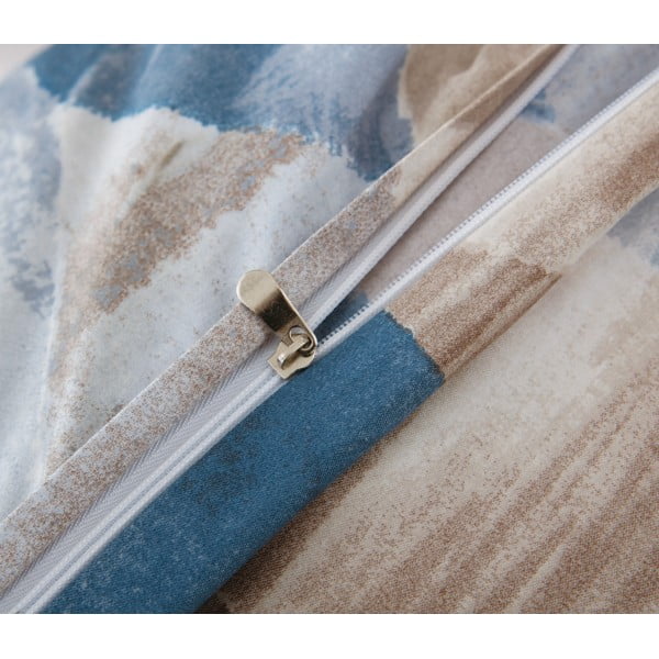 Modro-hnědé 3dílné povlečení na jednolůžko z mikrosaténu 140x200 cm Eden – JAHU collections-image-2