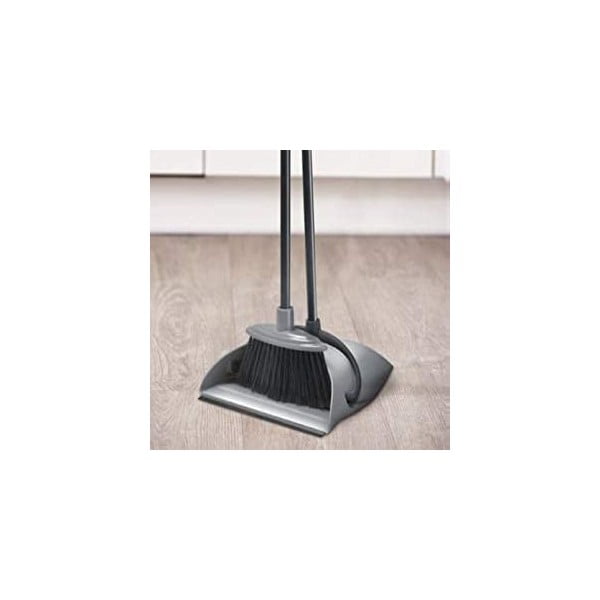 Šedo-černá lopatka na smetí s dlouhou násadou Addis Dust-image-1