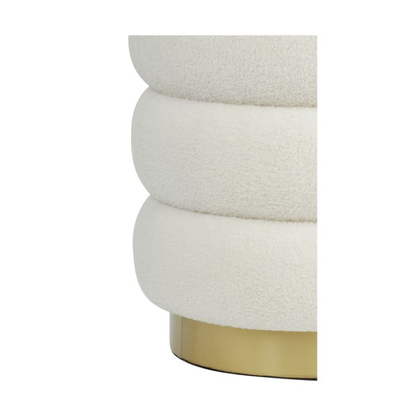 Bílý taburet z textilie bouclé Kimi – Light & Living-image-3