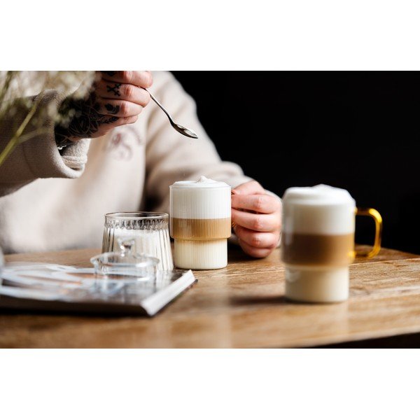 Žluté skleněné hrnky v sadě 2 ks na cappuccino 350 ml Livio – Vialli Design-image-1
