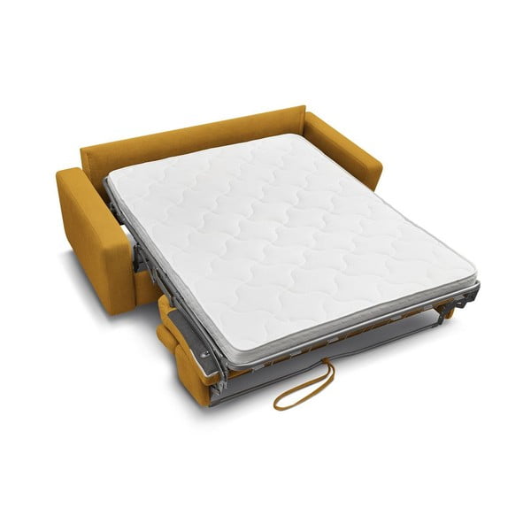 Rozkládací pohovka v hořčicové barvě 195 cm Monaco – Bobochic Paris-image-4