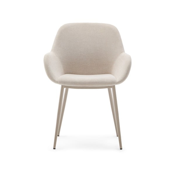 Krémové čalouněné jídelní křeslo Konna – Kave Home-image-4