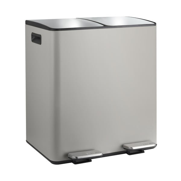 Taupe ocelový odpadkový koš 2x20 l na tříděný odpad/nášlapný   Aliya – Spirella