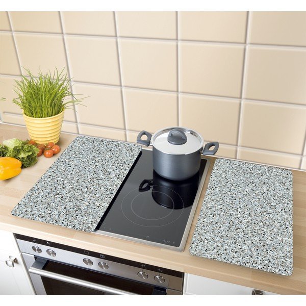Sada 2 skleněných krytů na sporák Wenko Granite, 52 x 30 cm-image-1