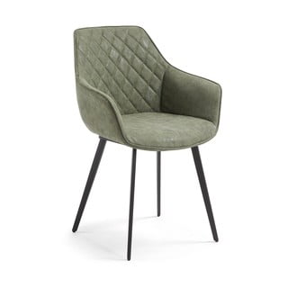 Khaki jídelní židle z imitace kůže v sadě 2 ks Amira – Kave Home