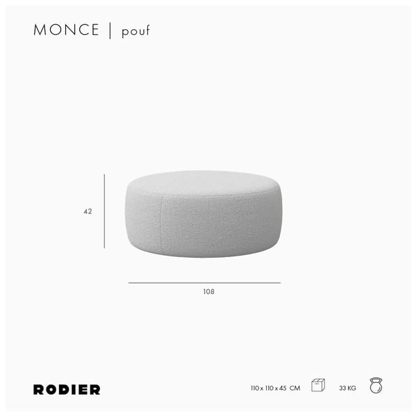 Růžová podnožka z textilie bouclé Monce – Rodier-image-4