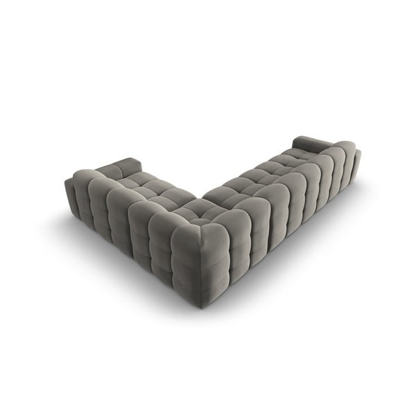 Šedá sametová rohová pohovka (pravý roh) Kendal – Micadoni Home-image-4