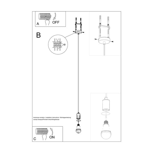 Černé závěsné svítidlo Sollux Bombilla-image-4
