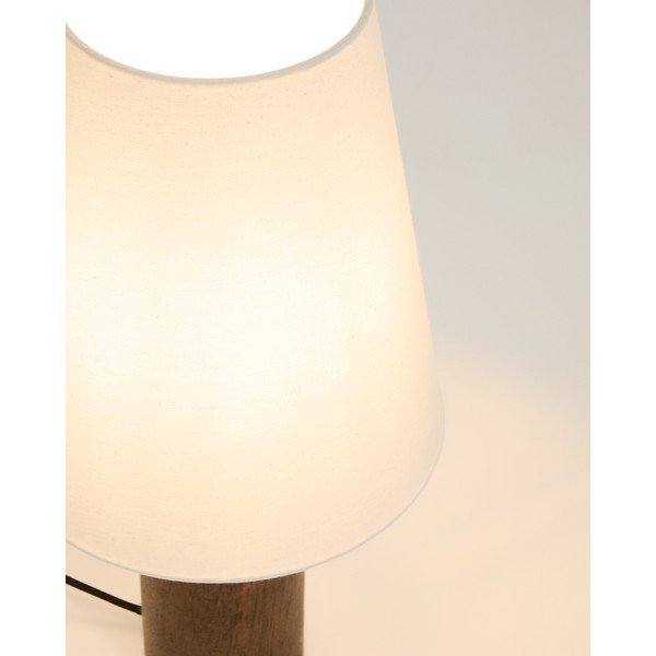 Bílá/v tmavě přírodní barvě stolní lampa s textilním stínidlem (výška 49,5 cm) Marga – Kave Home-image-2
