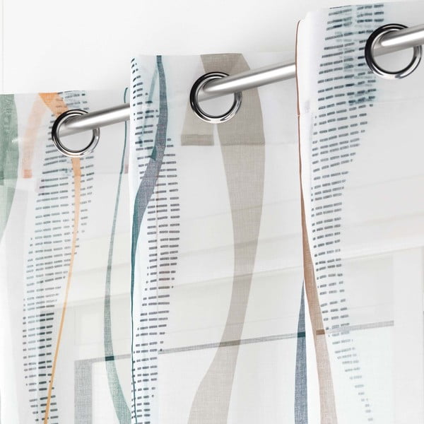 Bílo-modrá voálová záclona 140x280 cm Lisana – douceur d'intérieur-image-1