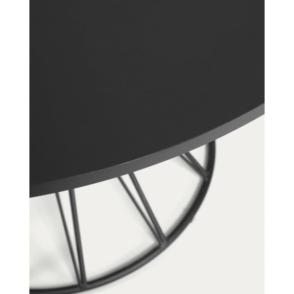 Černý kulatý jídelní stůl s černou deskou ø 120 cm Niut – Kave Home-image-3