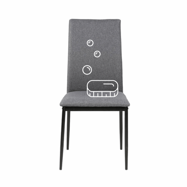 Mokré čištění čtyř sedáků a opěrek židlí s čalouněním z přírodního vlákna/alcantara