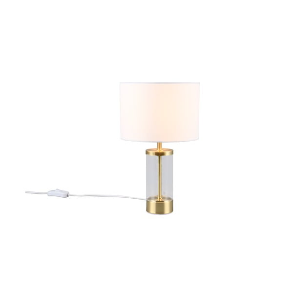 Stolní lampa ve zlaté barvě s textilním stínidlem (výška 33,5 cm) Grazia – Reality-image-1