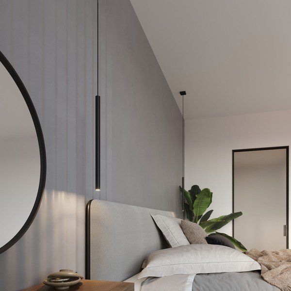 Černé závěsné svítidlo Sollux Fideus Single-image-1