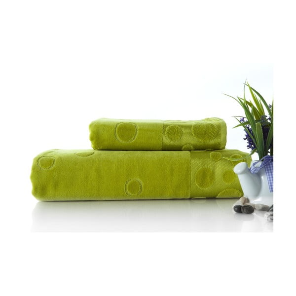 Set dvou ručníků Tropical Green, 70x140 a 50x90 cm