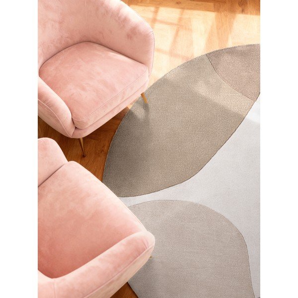 Béžový ručně tkaný vlněný kulatý koberec ø 200 cm Hackney Clarissa – Ted Baker-image-2