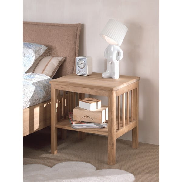 Dětský noční stolek z dubového dřeva v přírodní barvě Forrest – Vipack-image-1