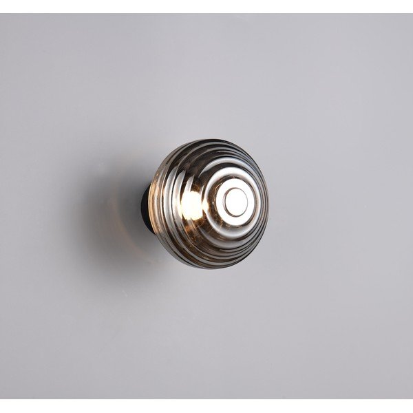 Tmavě šedé skleněné LED nástěnné svítidlo na USB ø 15,5 cm Earl – Reality-image-1