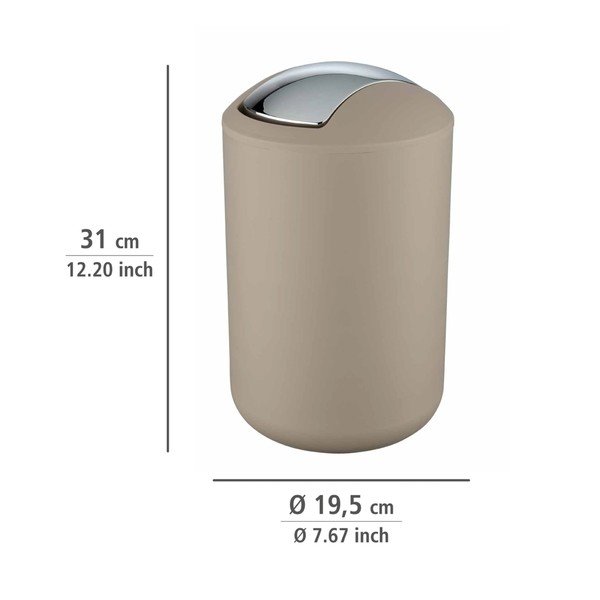 Taupe plastový odpadkový koš 6,5 l Brasil – Wenko-image-4