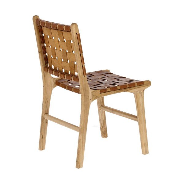 Kožené jídelní židle v koňakově hnědo-přírodní barvě v sadě 2 ks Calixta – Kave Home-image-2