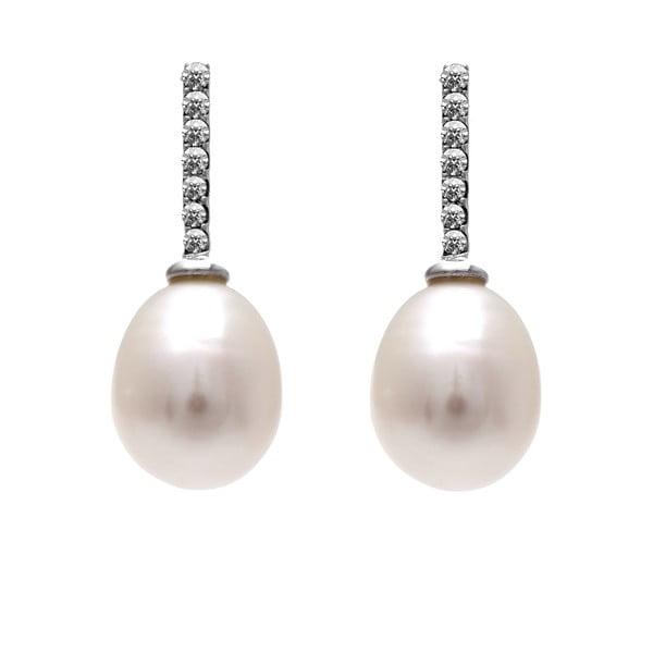 Náušnice z říčních perel GemSeller Atropa, bílé perly