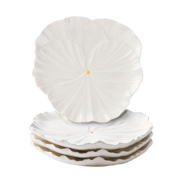 Bílé porcelánové talíře v sadě 4 ks Elva – Jotex
