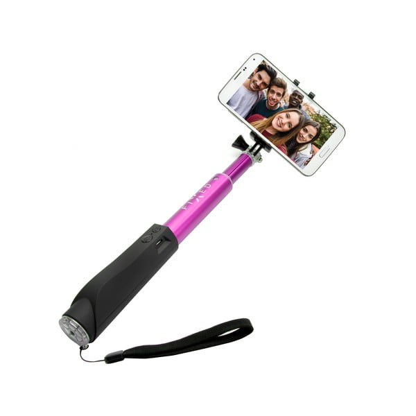 Růžová teleskopická selfie tyč Fixed v luxusním hliníkovém provedení