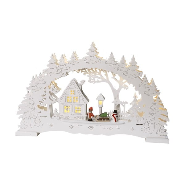 Bílá světelná LED dekorace Star Trading Ulm, výška 27 cm