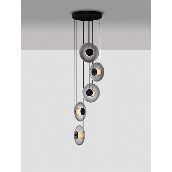 Matně černé skleněné LED stmívatelné závěsné svítidlo ø 40 cm Ballet – Nova Luce-image-3
