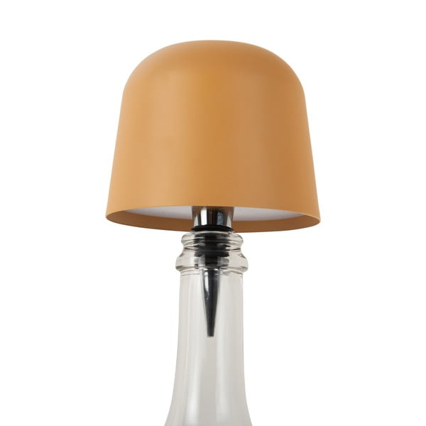 Okrově žlutá LED stolní lampa na lahev s kovovým stínidlem (výška 13 cm) Cone Hat LED – Leitmotiv