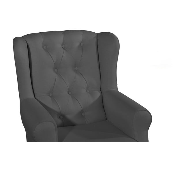 Antracitově šedé křeslo ušák Max Winzer Lex-image-3