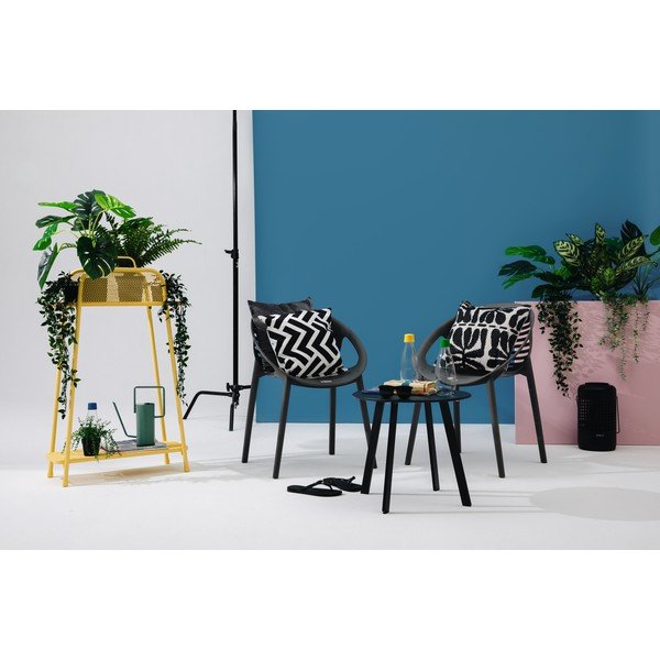 Černý zahradní stůl Le Bonom Full Steel, ø 50 cm-image-4