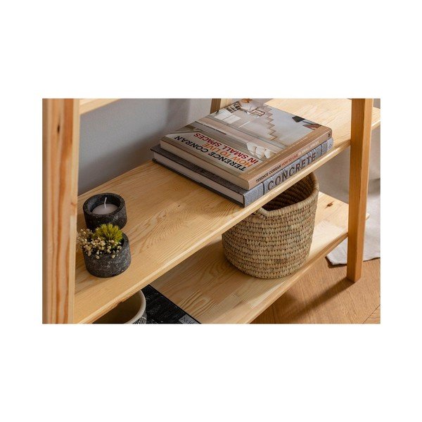 Knihovna z borovicového dřeva v přírodní barvě 120x148 cm Perla – Kalune Design-image-4