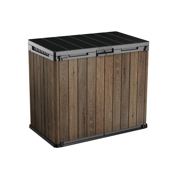 Tmavě hnědý plastový zahradní úložný box Deco – Keter