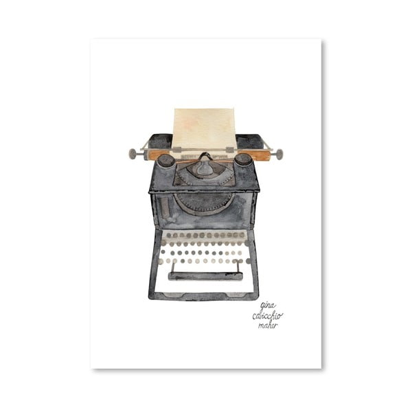 Autorský plakát Typewriter, 30x42 cm