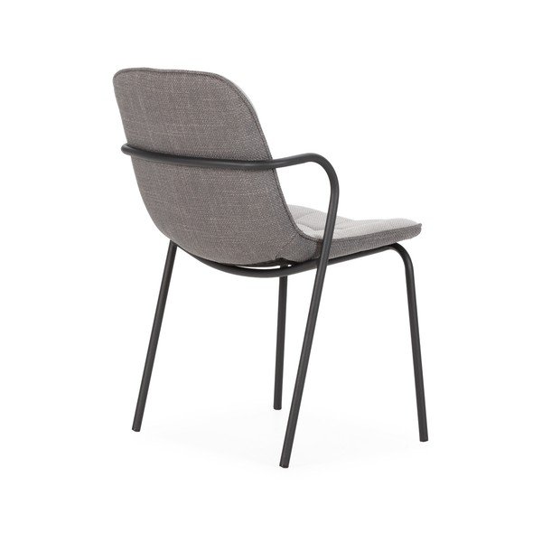 Světle šedá čalouněná jídelní židle s područkami Angie – Marckeric-image-4