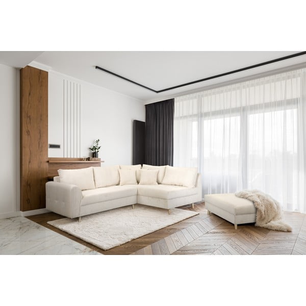 Krémový manšestrový taburet Ariella – Ropez-image-1