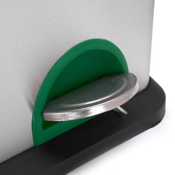 Ocelový odpadkový koš 2x8 l na tříděný odpad/nášlapný v matně stříbrné barvě   Tri Selectif – MSV-image-4