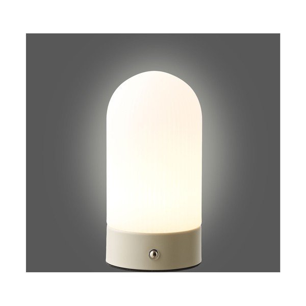 Bílá/taupe kovová stolní lampa s plastovým stínidlem (výška 18 cm) Ashford – House Nordic-image-2