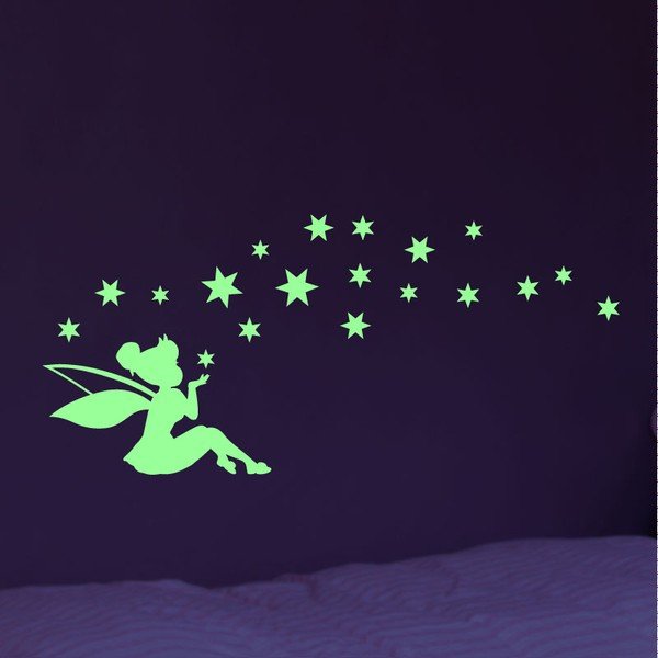 Sada nástěnných svítících dětských samolepek Ambiance Tall Fairy and Stars-image-1