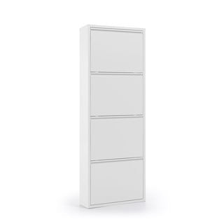 Bílý kovový botník se 4 výklopnými zásuvkami Kave Home Rox