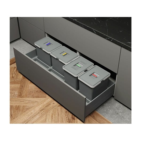 Plastový odpadkový koš na tříděný odpad/vestavěný 15 + 10 + 10 + 6 l Metropolis - Elletipi-image-1