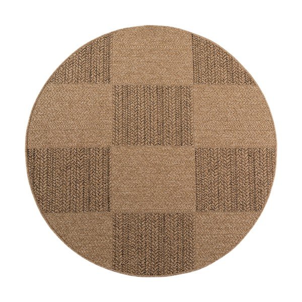 Hnědý kulatý vnitřní a venkovní koberec ø 160 cm Timber 1405 – Ayyildiz Carpets