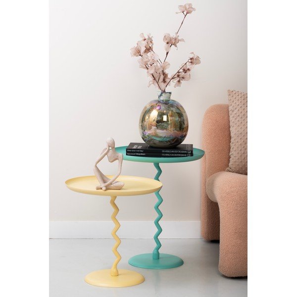 Kovový kulatý odkládací stolek ø 40 cm Zig Zag – Leitmotiv-image-1