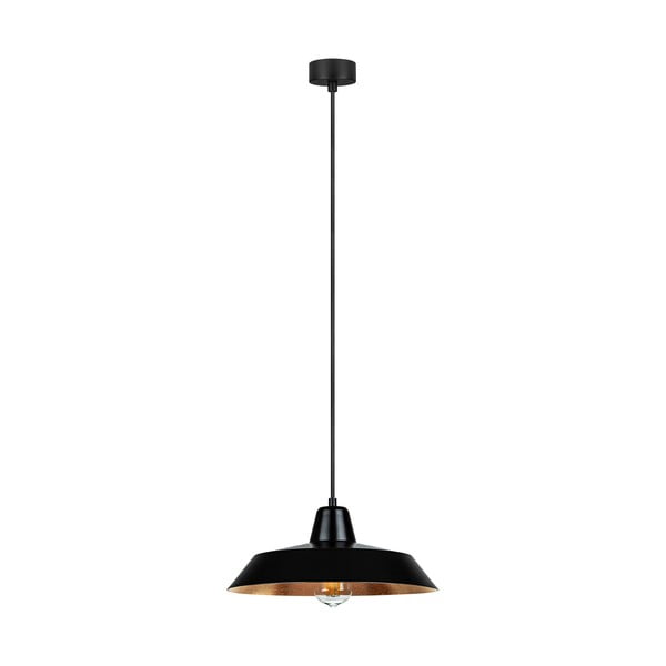 Černé závěsné svítidlo s vnitřkem v měděné barvě Sotto Luce Cinco, ⌀ 35 cm