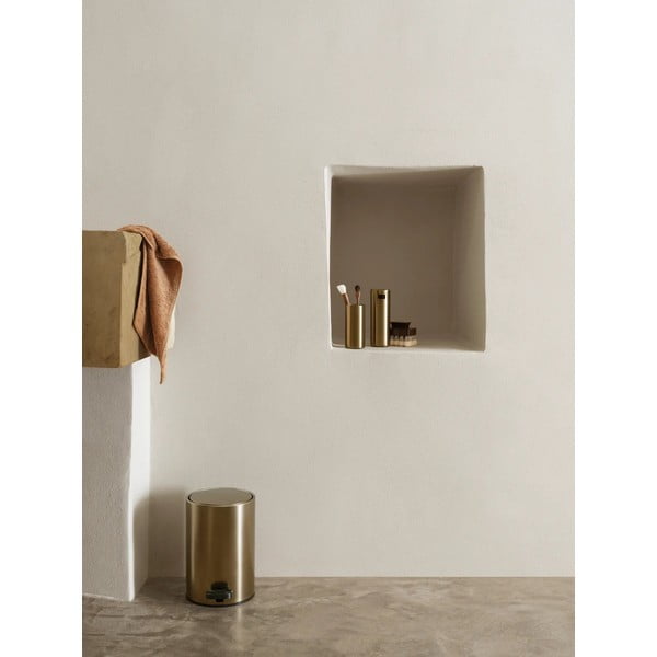 Nášlapný ocelový odpadkový koš v mosazné barvě 3 l Modo – Blomus-image-1