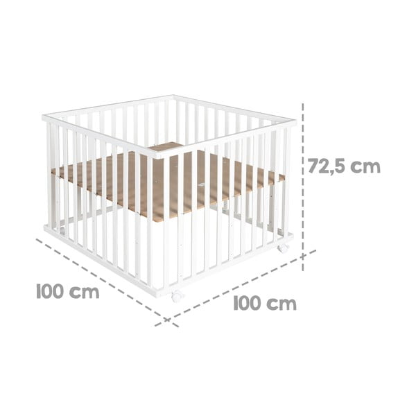 Bílá dětská ohrádka 100x100 cm Little stars – Roba-image-4