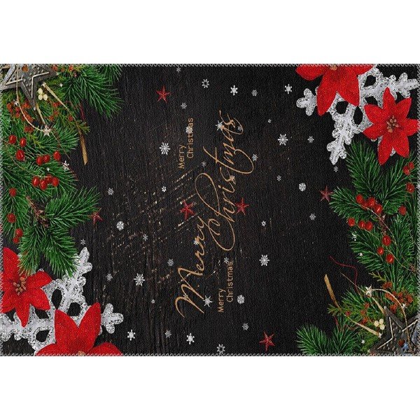 Koberec Vitaus Christmas Period Black Sign, 50 x 80 cm
