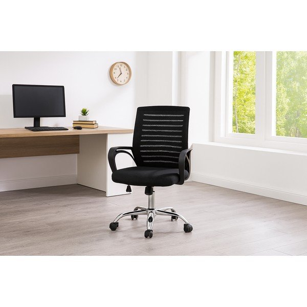 Černá čalouněná kancelářská židle Evon – Bonami Essentials-image-1